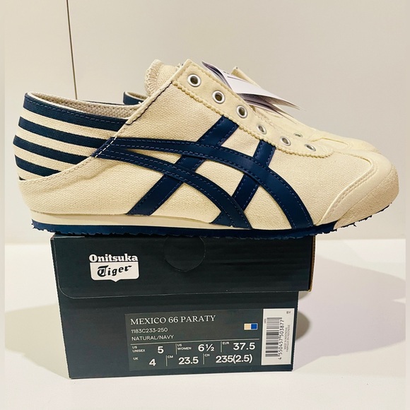 Onitsuka Tiger Mexico 66 Paratay natural and navy women’s 6.5 - Picture 7 of 16